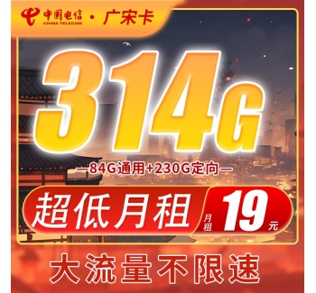 电信广宋卡19元314G