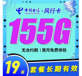 电信风行卡19元155G